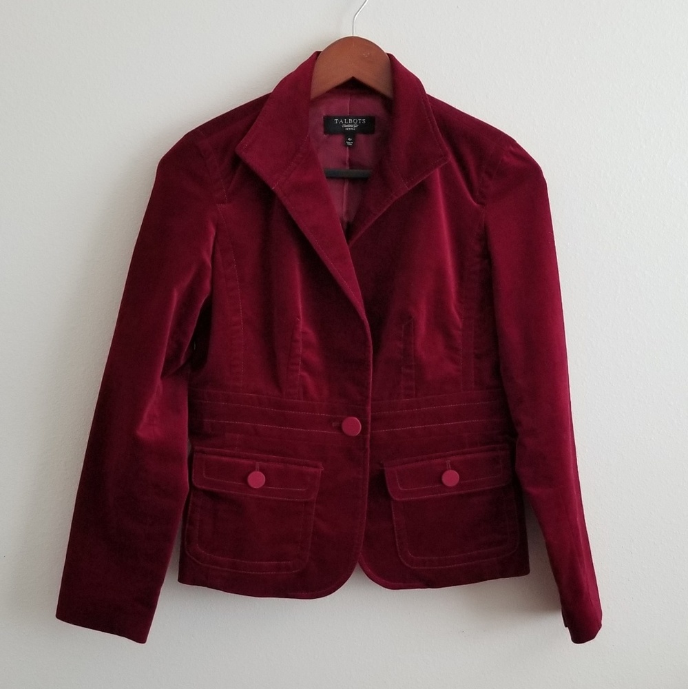 Talbots Petite Burgundy Blazer Size 4P